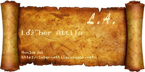 Léber Attila névjegykártya